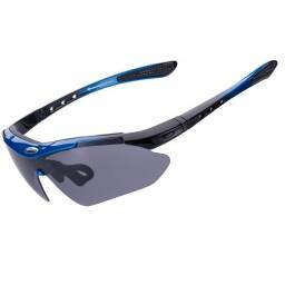 Rockbros Lentes de sol polarizadas 5 colores intercambiables bicicleta Armazn Azul y Negro