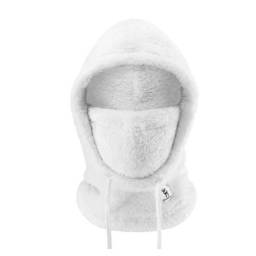 Pasamonta�a Cuello Tejido Peludo Gorro Abrigo Moto Invierno Qunature BLANCO