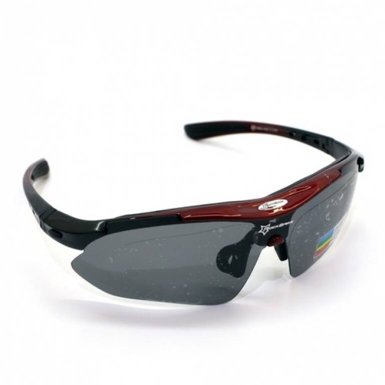 Rockbros Lentes de sol polarizadas 5 colores intercambiables bicicleta Armazn Rojo y Negro